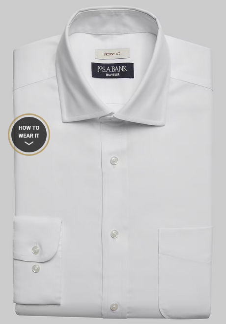 Jos. A. Bank Traveler Collection Skinny Fit Dress Shirt #56BL