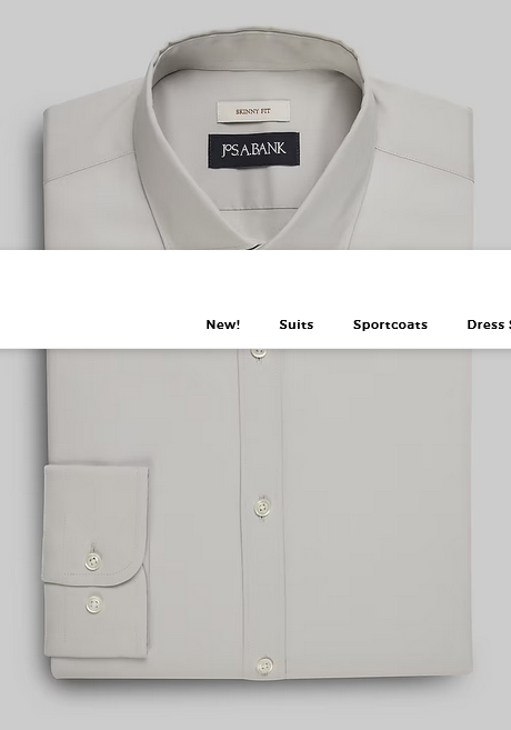 Jos. A. Bank Skinny Fit Prom Dress Shirt #500B - Silver - 08