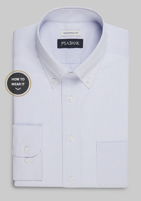 Jos. A. Bank Traditional Fit Check Dress Shirt #57BN - Big & Tall