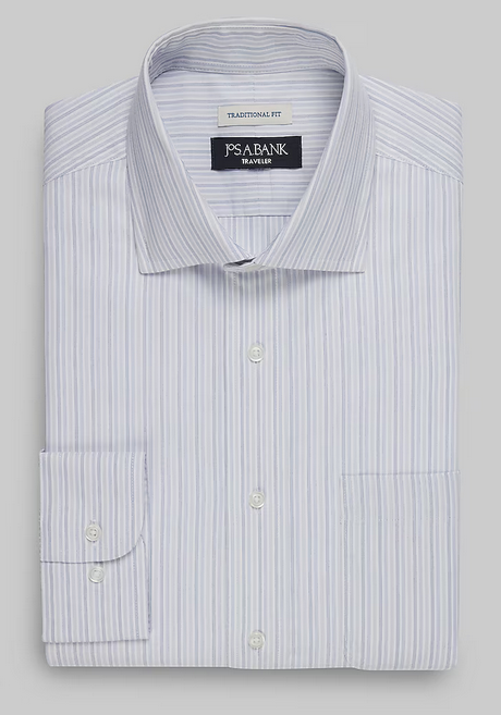 Jos. A. Bank Traveler Collection Traditional Fit Multistripe Dress Shirt #5B46 - Big & Tall