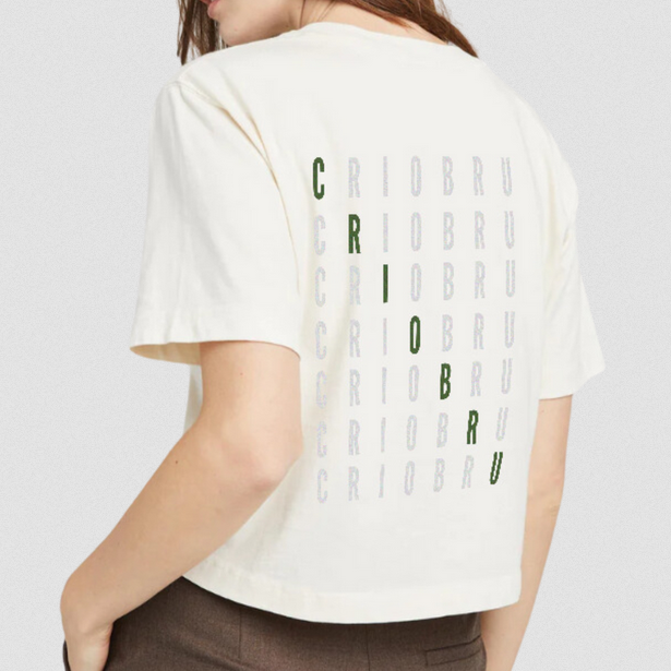 Crio Bru Branded Women’s Relaxed Crop Tee - White