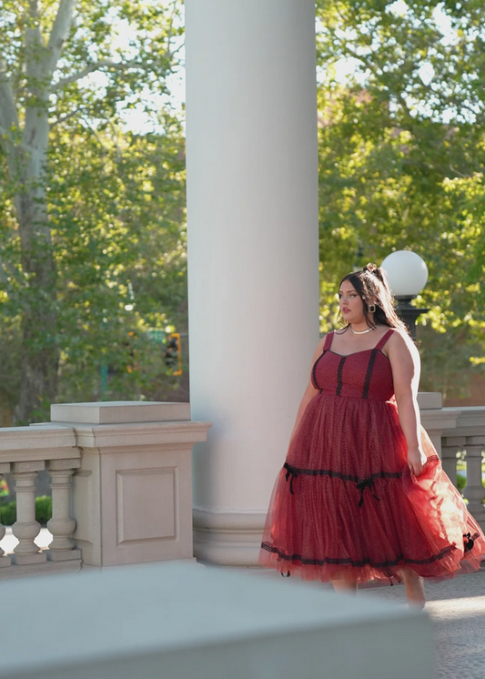 JessaKae Audrey Dress - Glittering Garnet