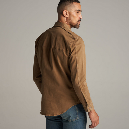 Rowan Men's Orion Mid-Century Twill Shirt Jacket - Umber
