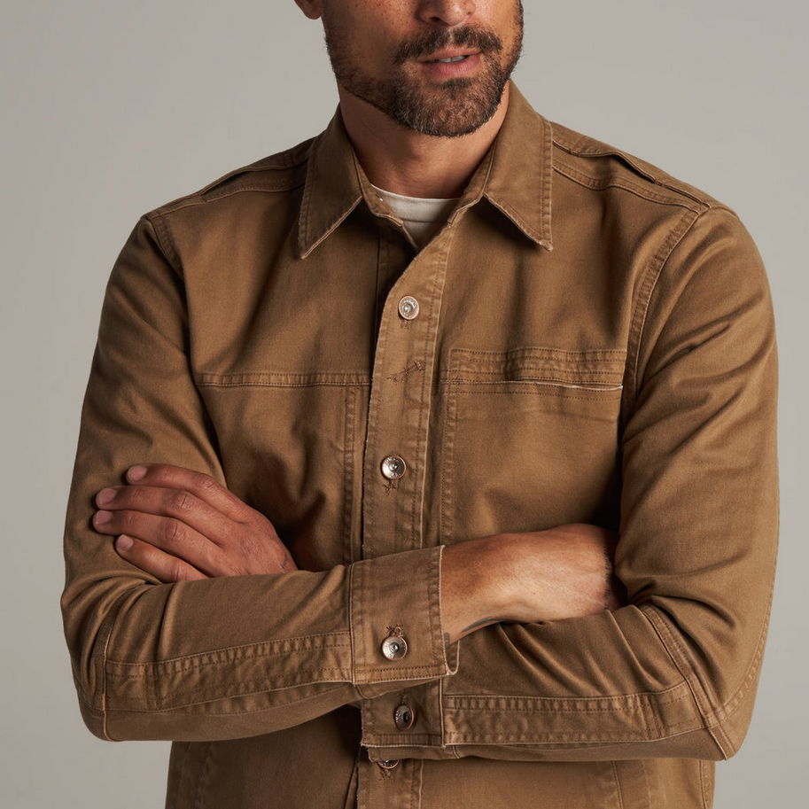 Rowan Men's Orion Mid-Century Twill Shirt Jacket - Umber