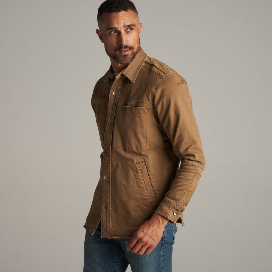 Rowan Men's Orion Mid-Century Twill Shirt Jacket - Umber