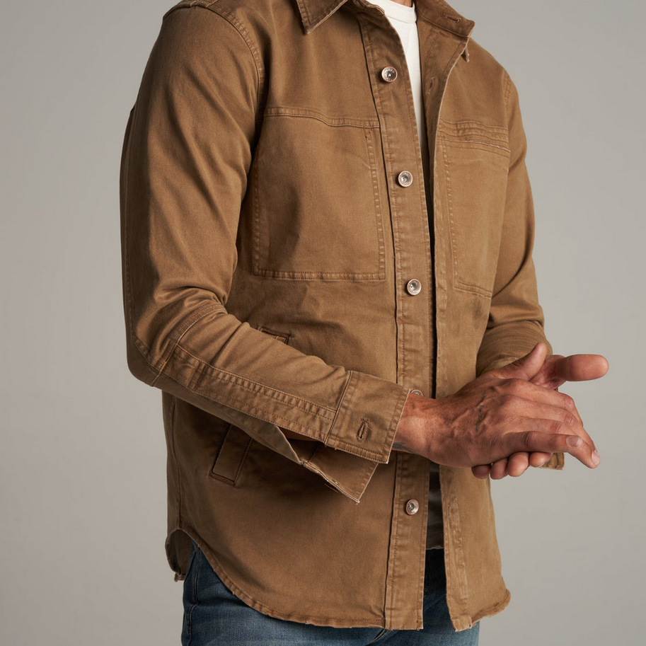 Rowan Men's Orion Mid-Century Twill Shirt Jacket - Umber