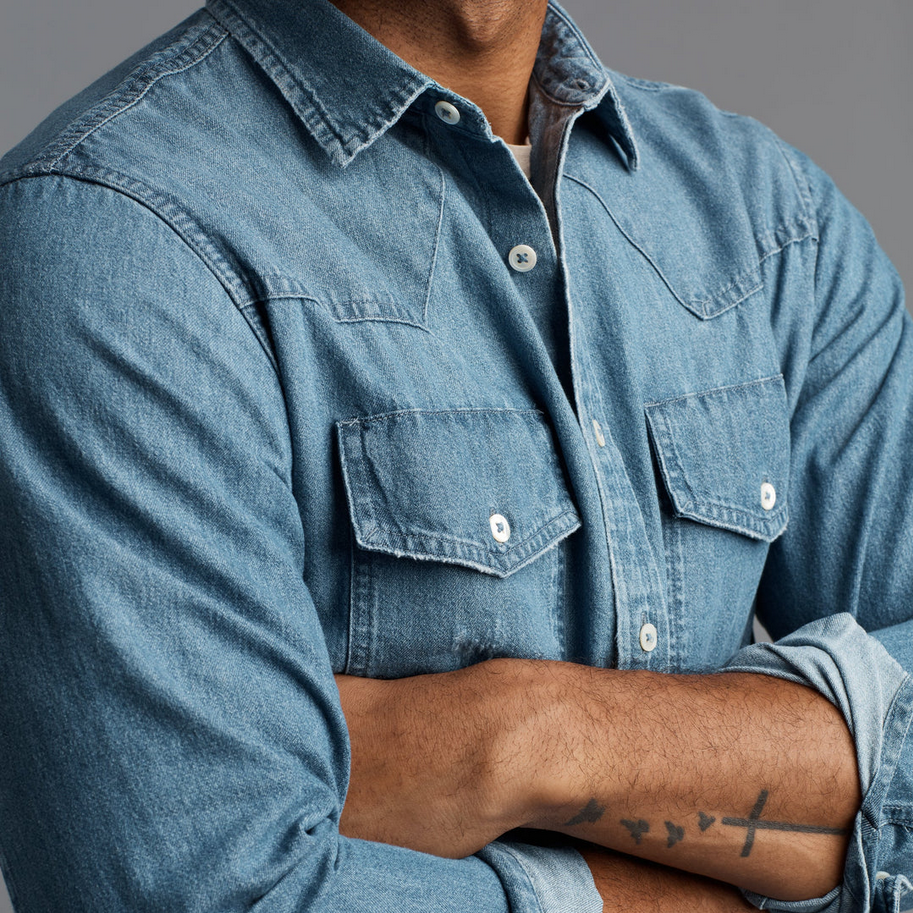 Rowan Men's Abilene Long Sleeve Denim Shirt - Heritage Blue