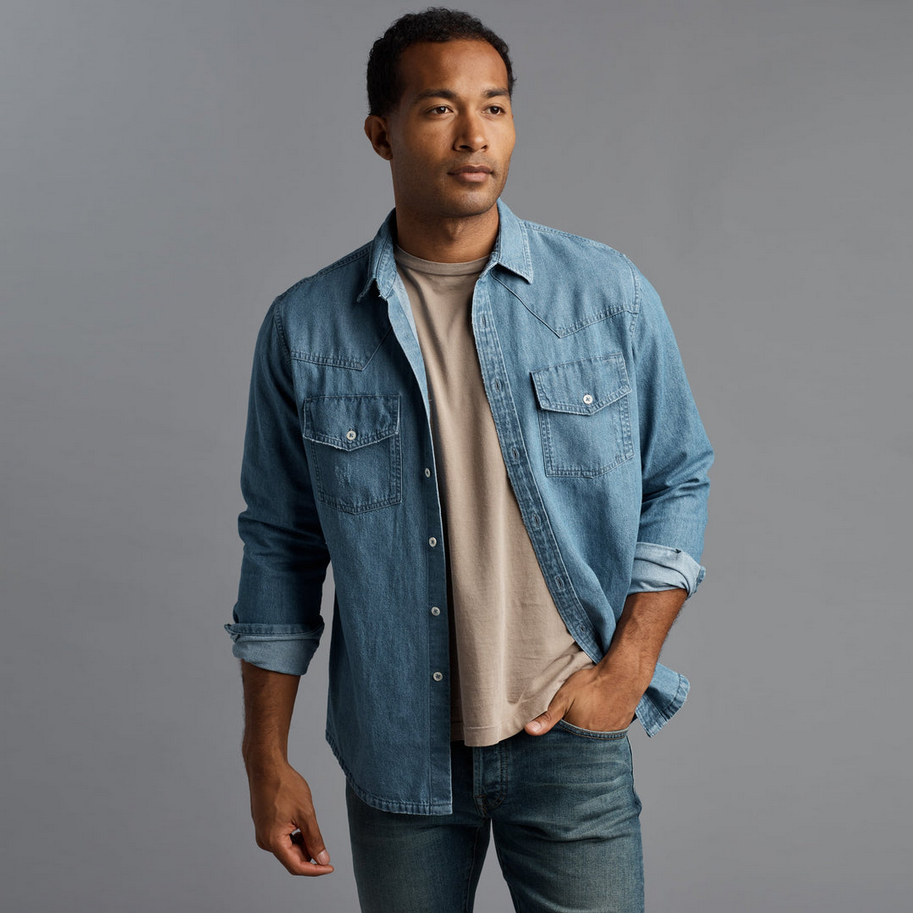 Rowan Men's Abilene Long Sleeve Denim Shirt - Heritage Blue