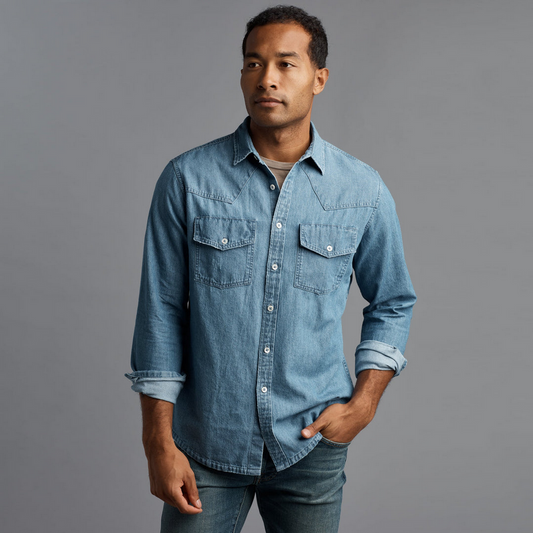 Rowan Men's Abilene Long Sleeve Denim Shirt - Heritage Blue