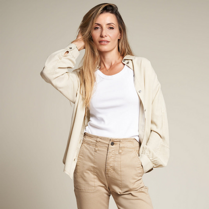 Rowan Women's Joan Drape Twill Top - Bone