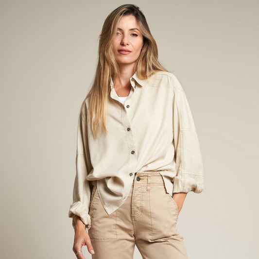 Rowan Women's Joan Drape Twill Top - Bone