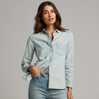 Rowan Women's Cheyenne Chambray Shirt - Washed Indigo