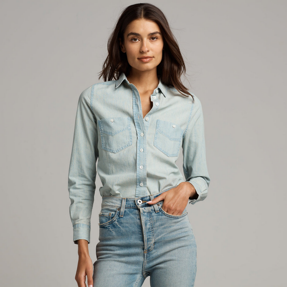 Rowan Women's Cheyenne Chambray Shirt - Washed Indigo