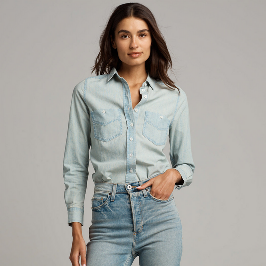Rowan Women's Cheyenne Chambray Shirt - Washed Indigo