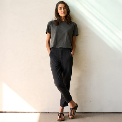 Rowan Women's Odell Drape Denim Twill Pant - Washed Black