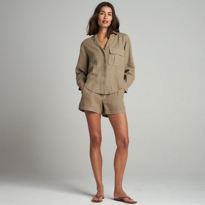 Rowan Women's Edith Long Sleeve Linen Shirt - Harvest