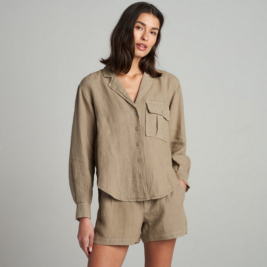 Rowan Women's Edith Long Sleeve Linen Shirt - Harvest