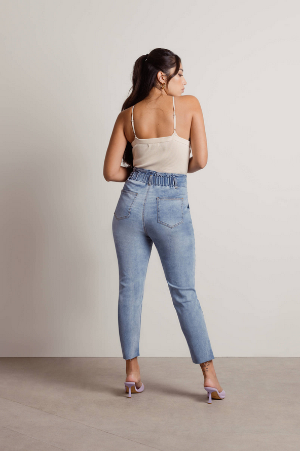 Tobi Cheviot Hills Tapered Jeans - Light Wash