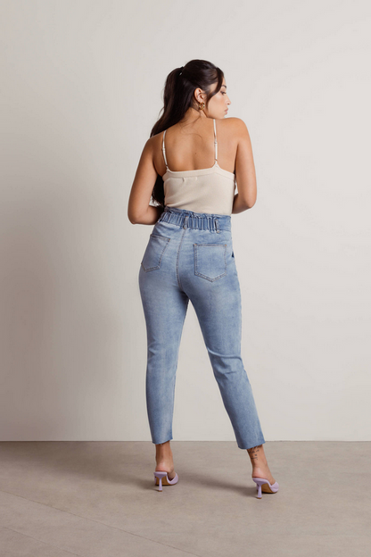 Tobi Cheviot Hills Tapered Jeans - Light Wash