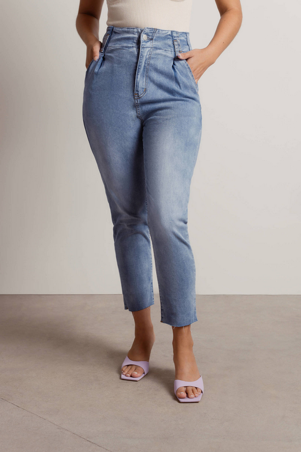 Tobi Cheviot Hills Tapered Jeans - Light Wash