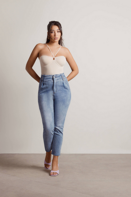 Tobi Cheviot Hills Tapered Jeans - Light Wash