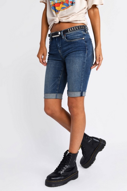 Tobi Blank NYC Vendetta Denim Shorts - Dark Wash