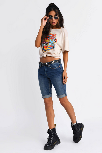 Tobi Blank NYC Vendetta Denim Shorts - Dark Wash