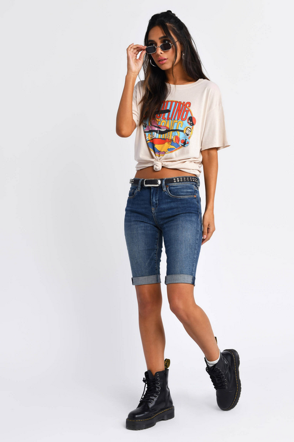Tobi Blank NYC Vendetta Denim Shorts - Dark Wash