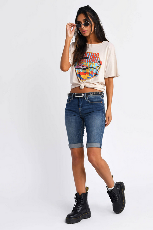 Tobi Blank NYC Vendetta Denim Shorts - Dark Wash