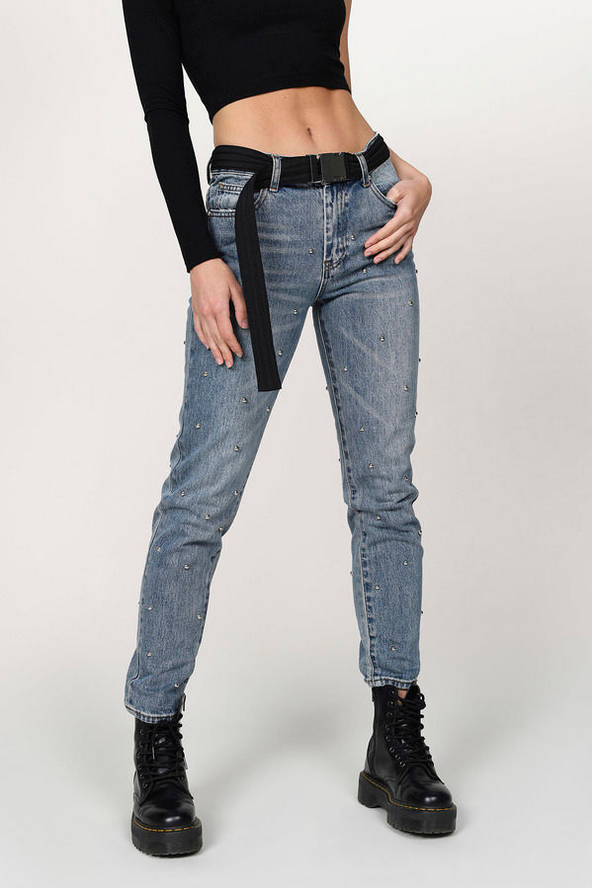 Tobi Roswell Studded Jeans - Medium Wash