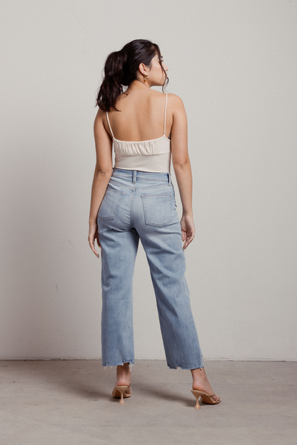 Tobi Gramercy Wide Leg Jeans - Light Wash