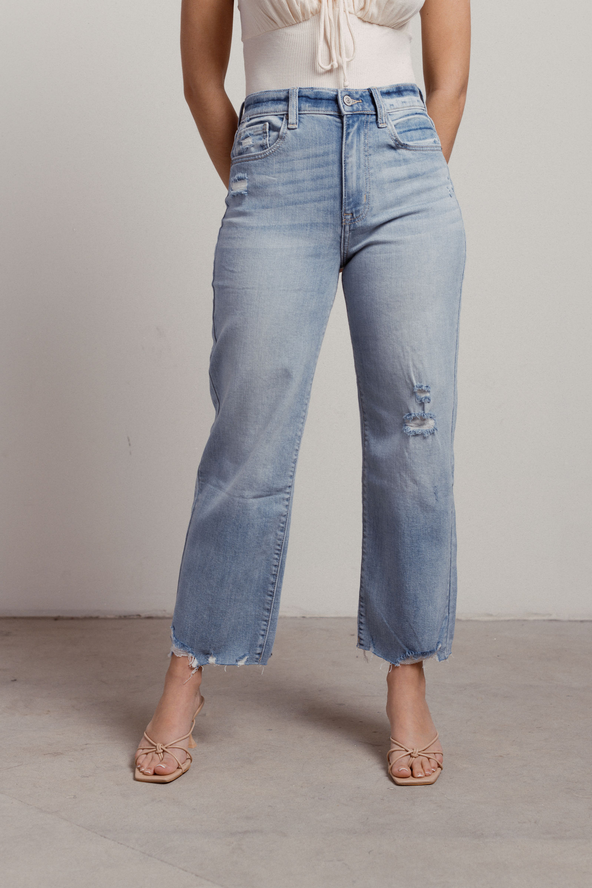 Tobi Gramercy Wide Leg Jeans - Light Wash