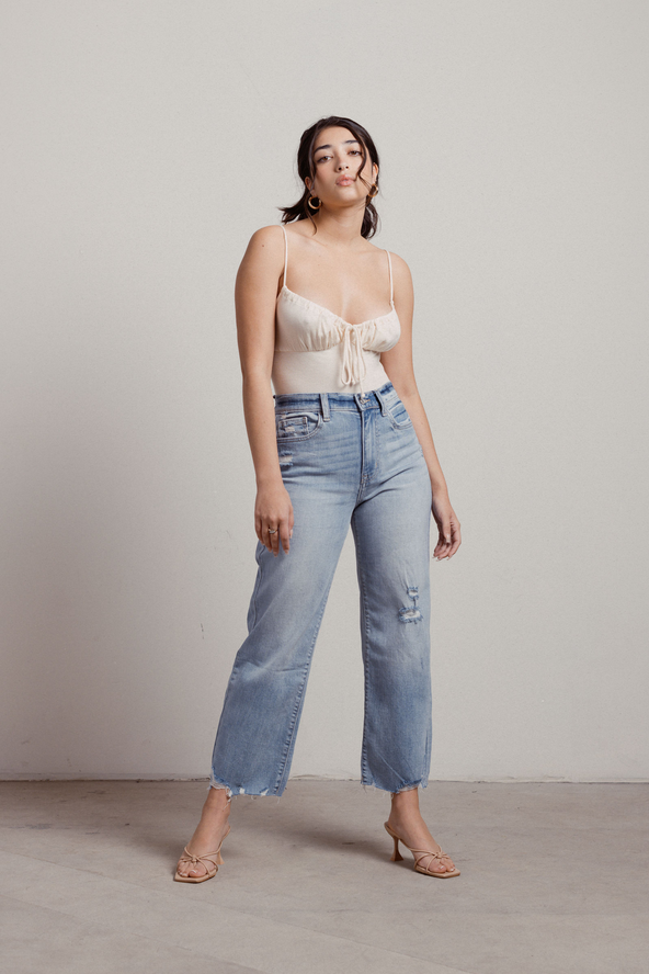 Tobi Gramercy Wide Leg Jeans - Light Wash