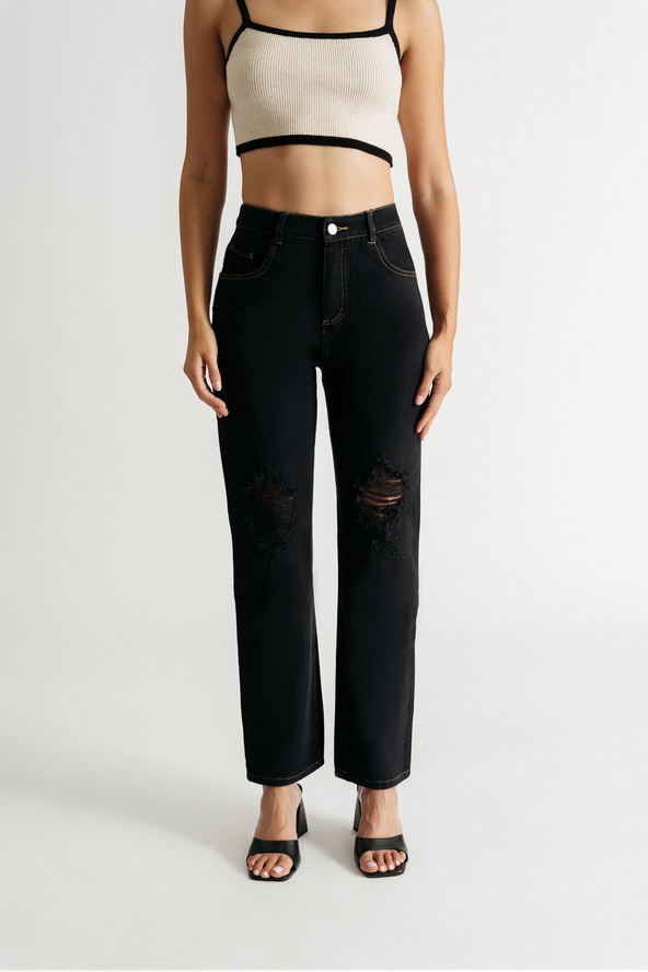 Tobi Mission Hills Distressed Jeans - Black