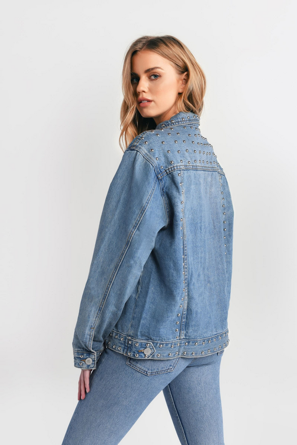 Tobi Firestone Studded Jacket - Medium Wash