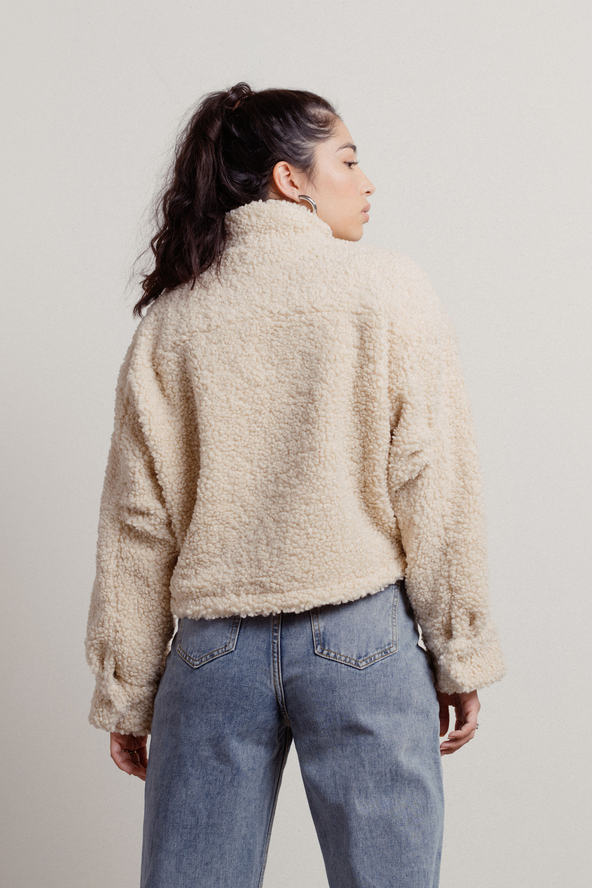 Tobi Fuzzy Wuzzy Sherpa Jacket - Cream