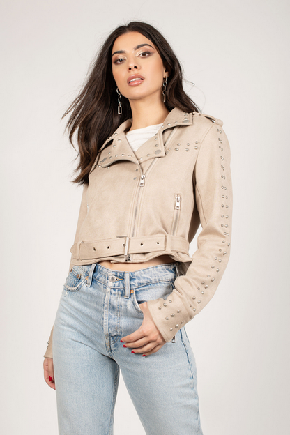 Tobi Agnes Moto Jacket - Stone