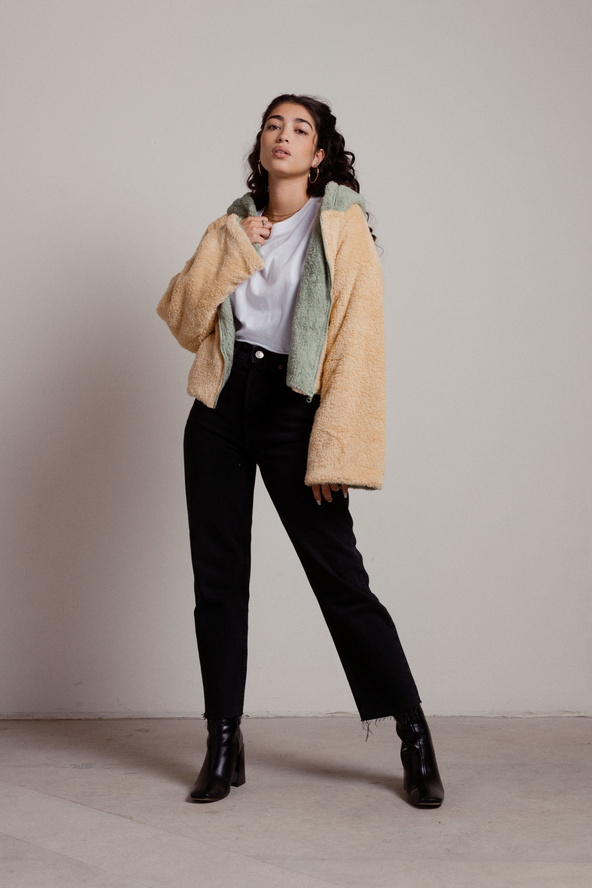 Tobi Zativa Reversible Jacket - Tan Sage