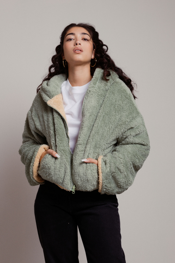 Tobi Zativa Reversible Jacket - Tan Sage