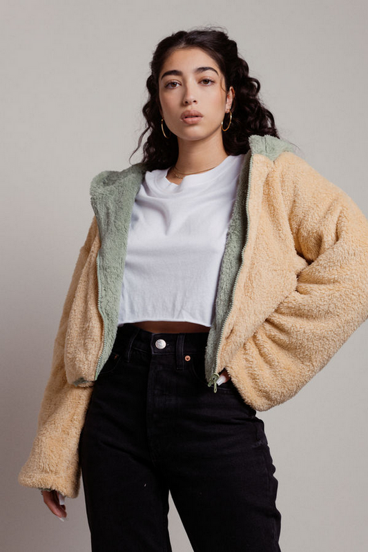 Tobi Zativa Reversible Jacket - Tan Sage