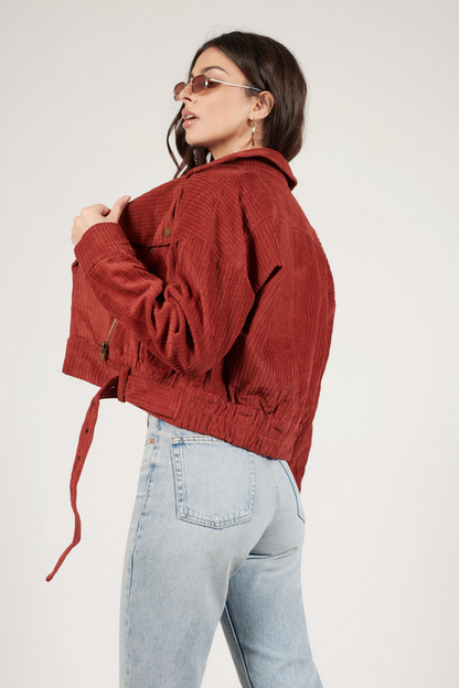 Tobi Tori Corduroy Jacket - Brick