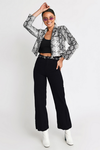 Tobi Trussst Me Cropped Jacket - White Multi
