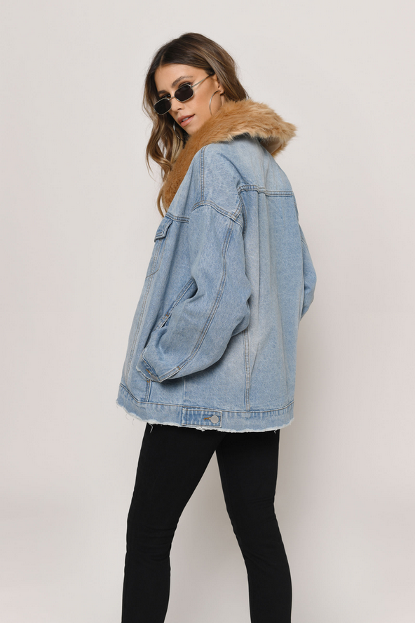 Tobi Grant Oversized Jacket - Light Wash