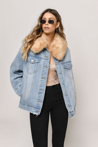 Tobi Grant Oversized Jacket - Light Wash