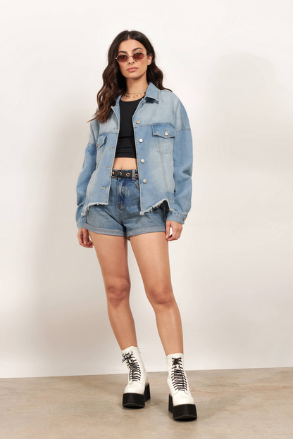 Tobi Bring Me Back Denim Jacket - Light Wash