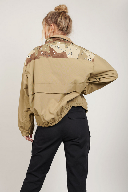 Tobi Spot On Zip Up Jacket - Olive