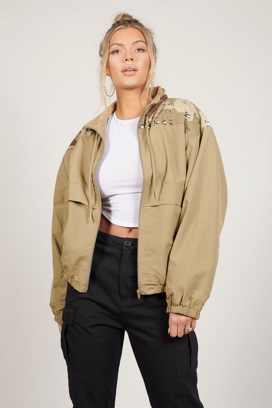 Tobi Spot On Zip Up Jacket - Olive
