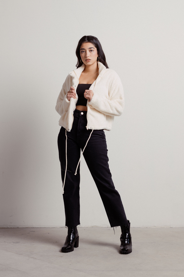Tobi Cozy Cabin Fleece Jacket - Ivory