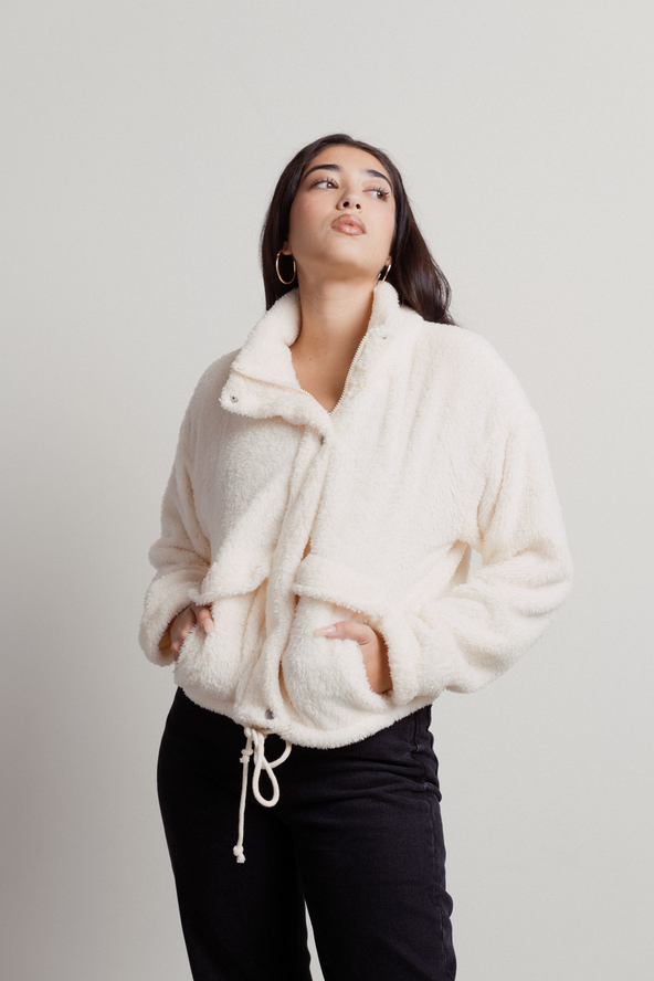 Tobi Cozy Cabin Fleece Jacket - Ivory