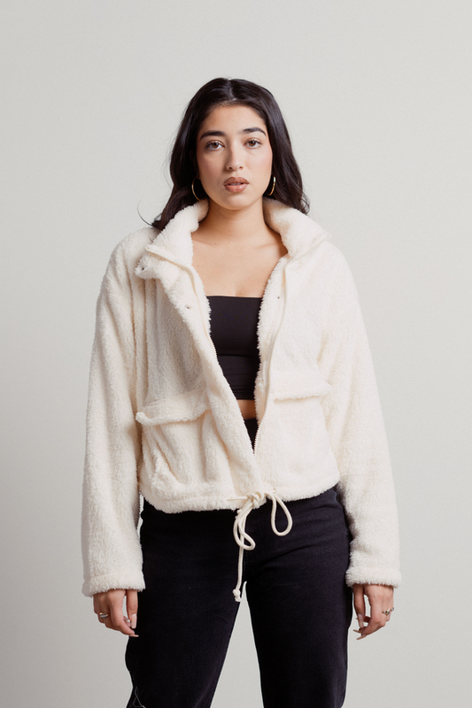 Tobi Cozy Cabin Fleece Jacket - Ivory